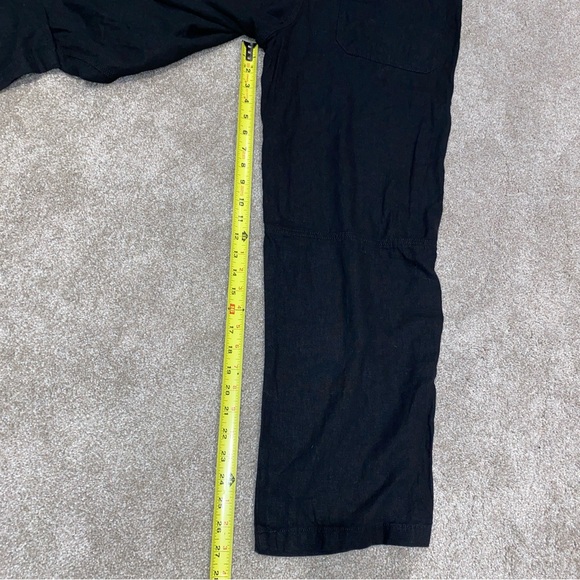 Urban Outfitters Black Overalls Size M Linen Pockets Linen Blend Front Zip - Picture 4 of 8